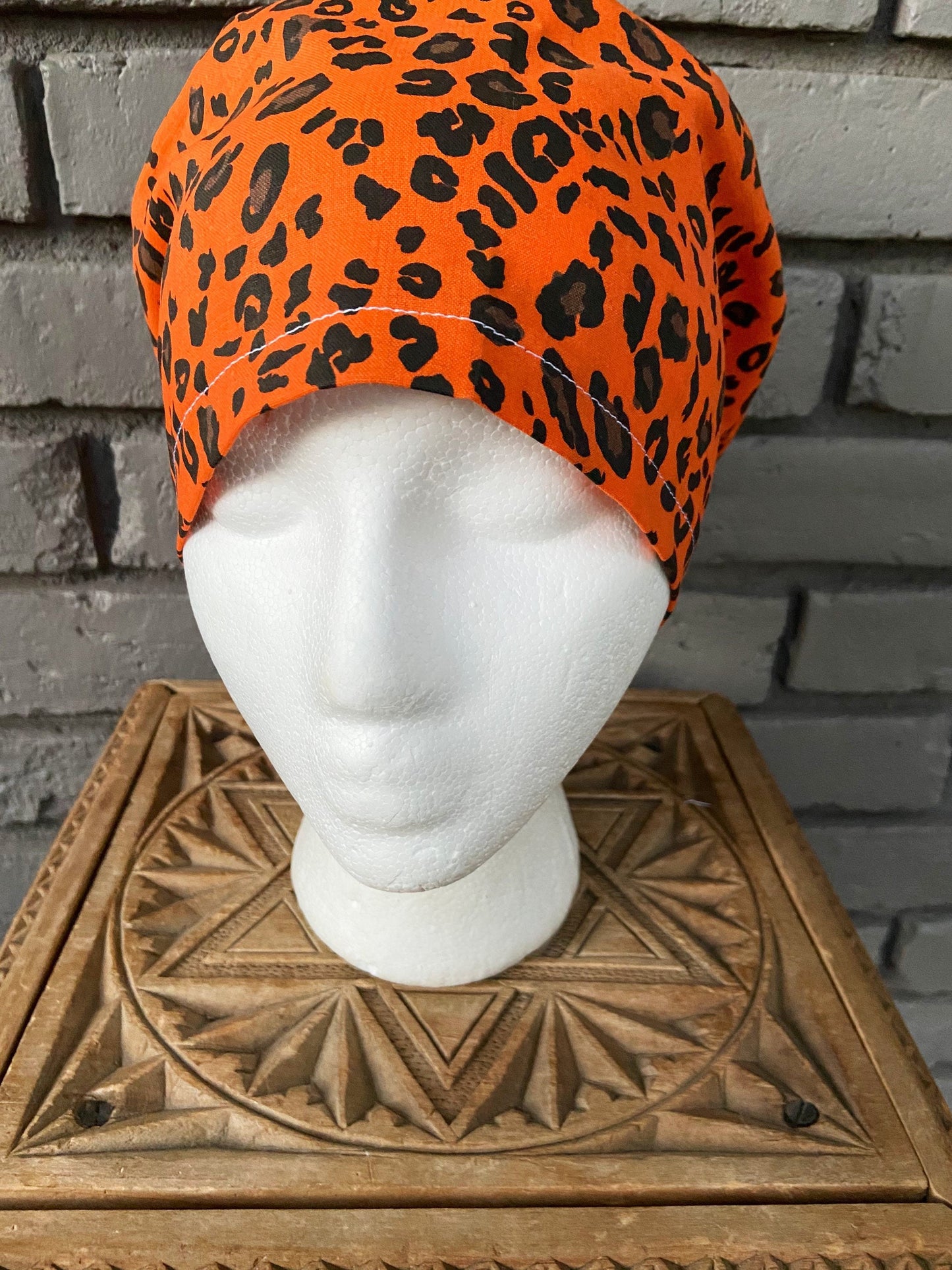 Orange Cheetah Scrub Hat | Stitchy Witch Co. - StitchyWitch