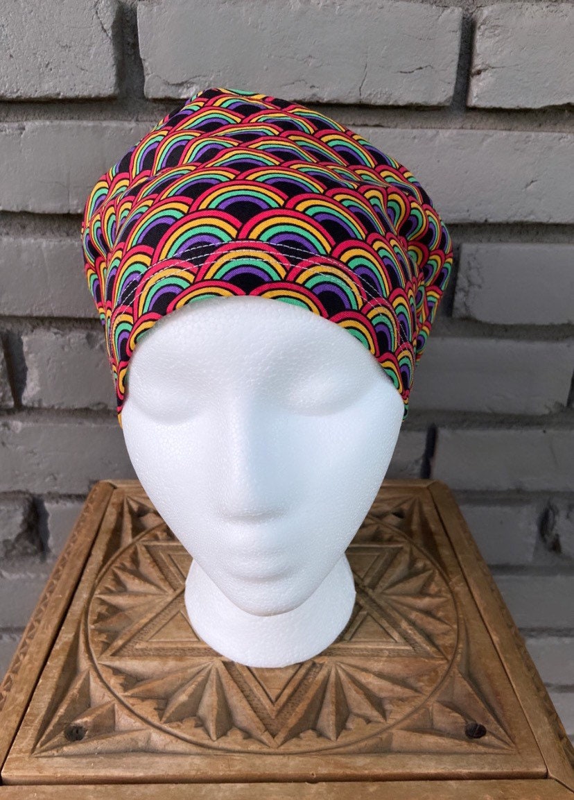 Rainbow Scrub Cap | Stitchy Witch Co.