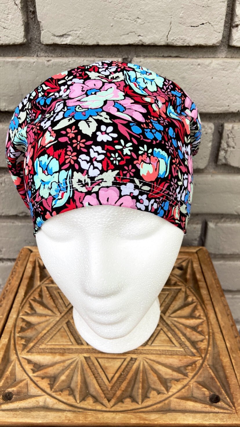Neon Floral Scrub Cap | Stitchy Witch Co. - StitchyWitch