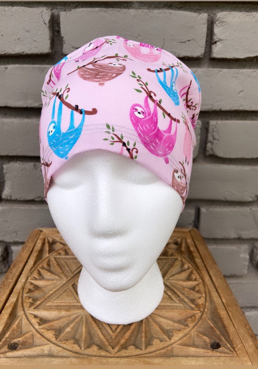 Pink Sloth Scrub Cap | Stitchy Witch Co. - StitchyWitch
