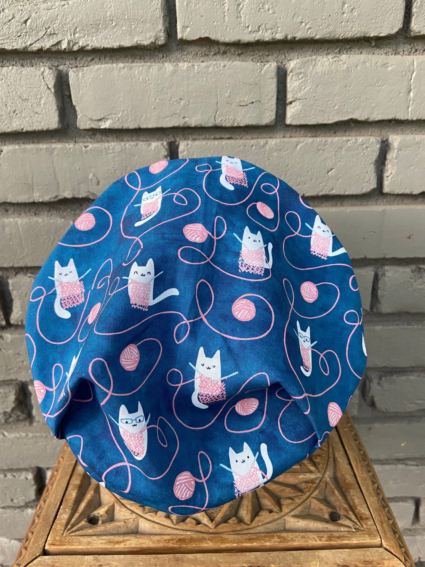 Knitting Kitty Scrub Cap | Stitchy Witch Co.