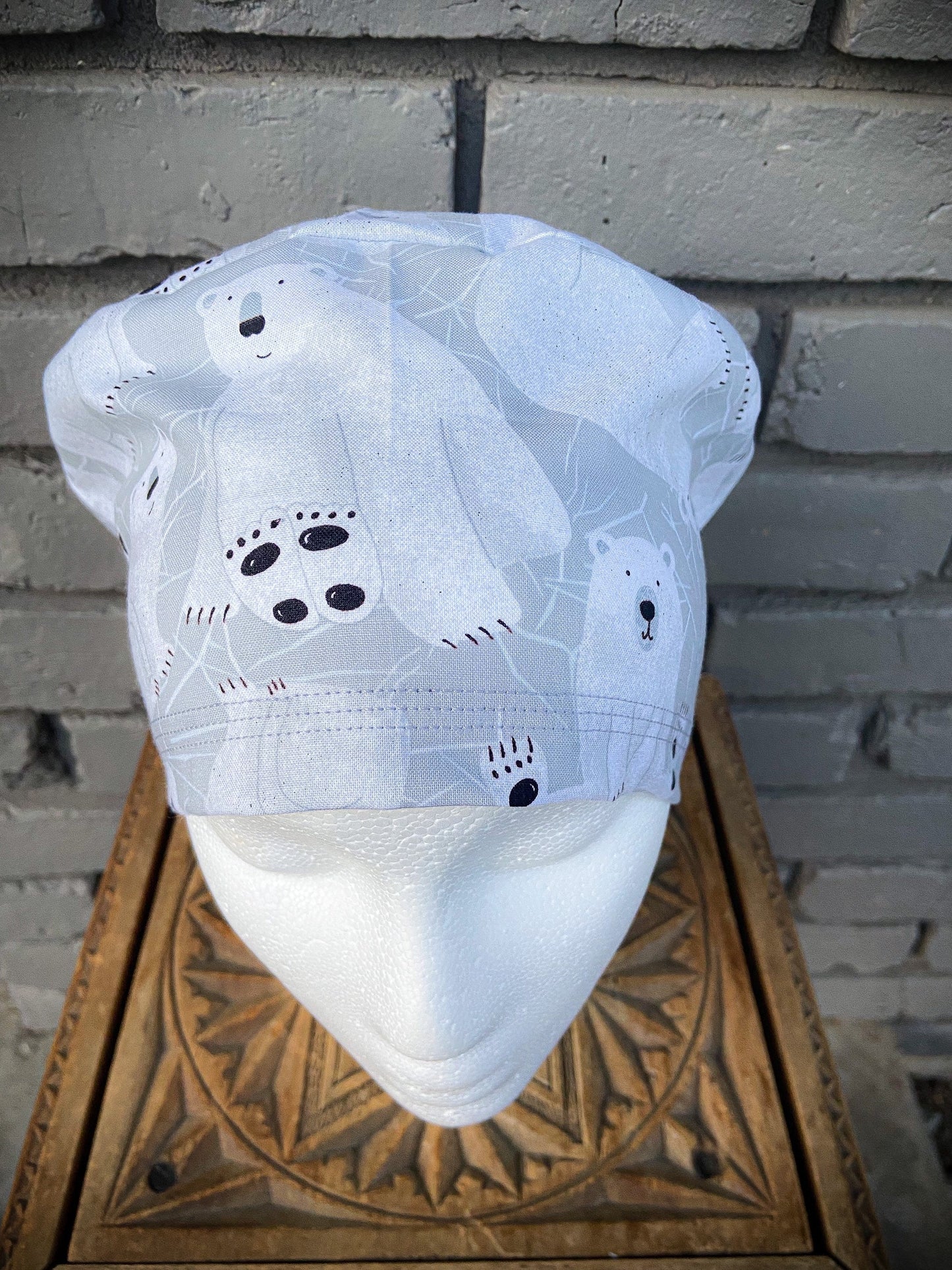 Winter Polar Bear Scrub Hat | Stitchy Witch Co.
