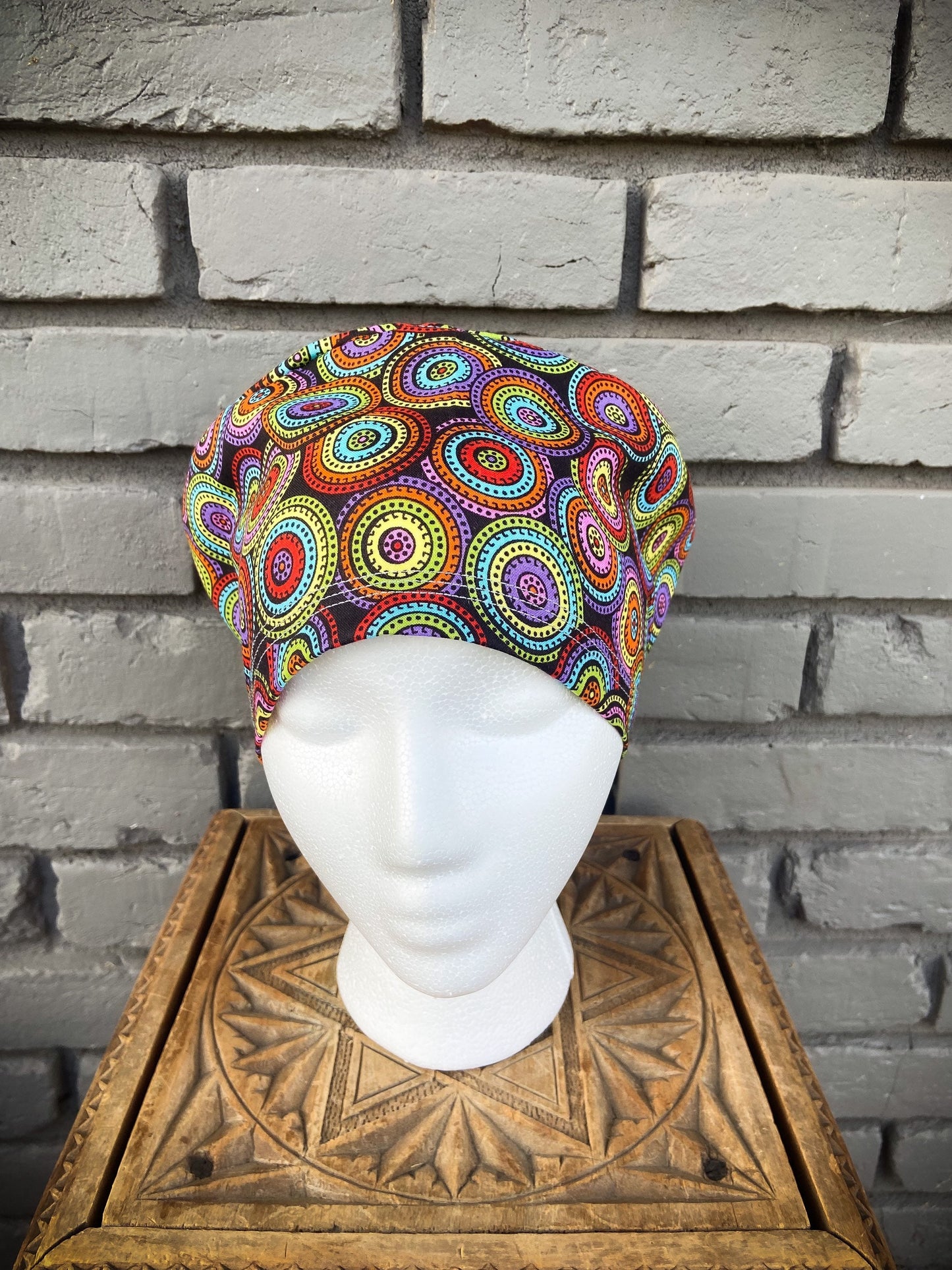 Colorful Medallion Scrub Hat | Stitchy Witch Co.