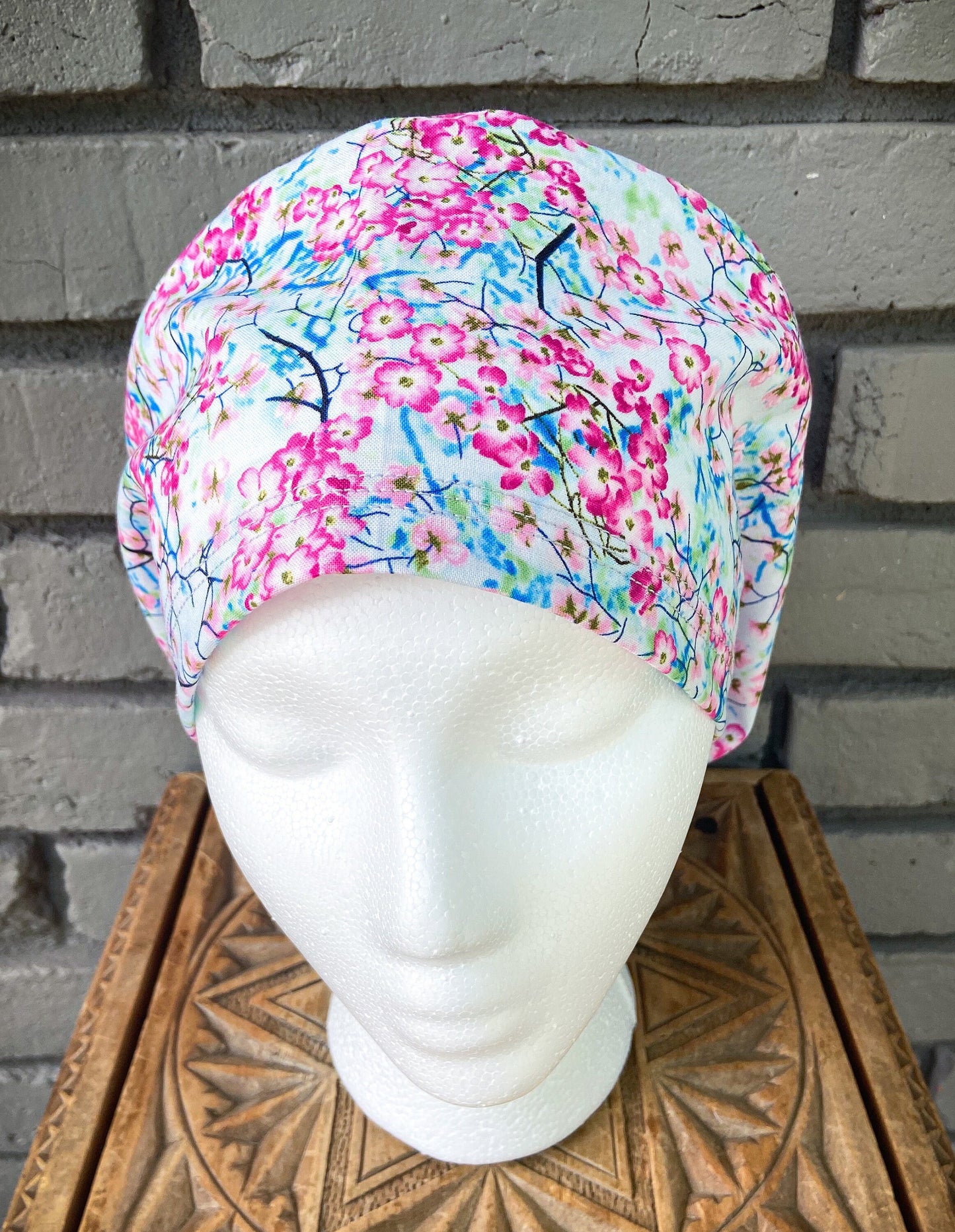 Cherry Blossom Scrub Cap | Stitchy Witch Co.
