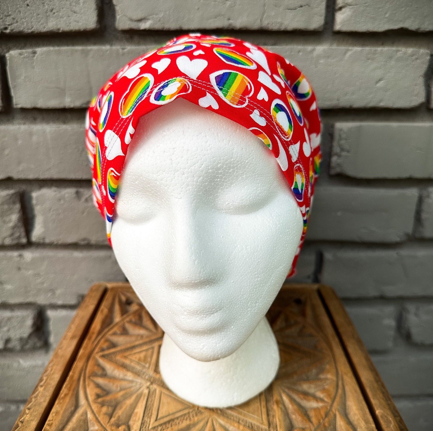 Rainbow Heart Scrub Cap | Stitchy Witch Co.