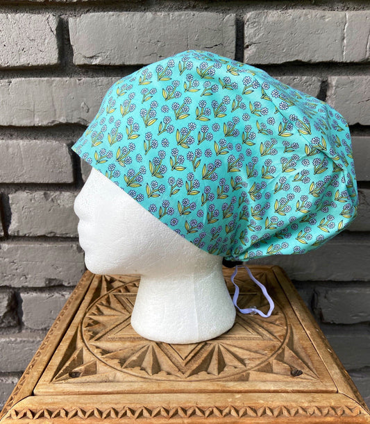 Teal Daisy Scrub Cap | Stitchy Witch Co. - StitchyWitch 