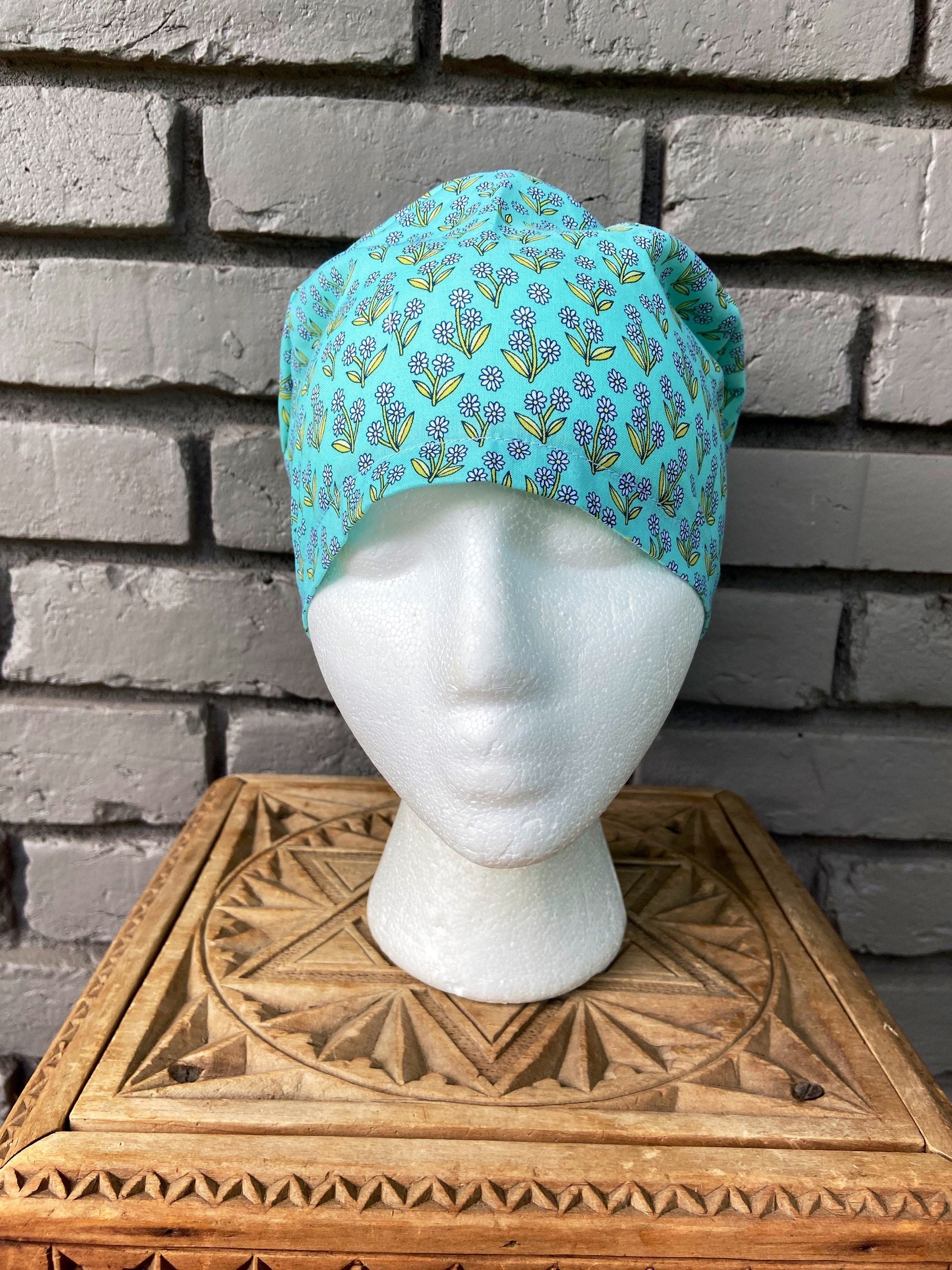 Teal Daisy Scrub Cap | Stitchy Witch Co. - StitchyWitch 