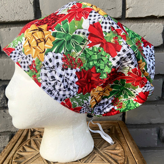 Christmas Bow Scrub Cap | Stitchy Witch Co. - StitchyWitch 