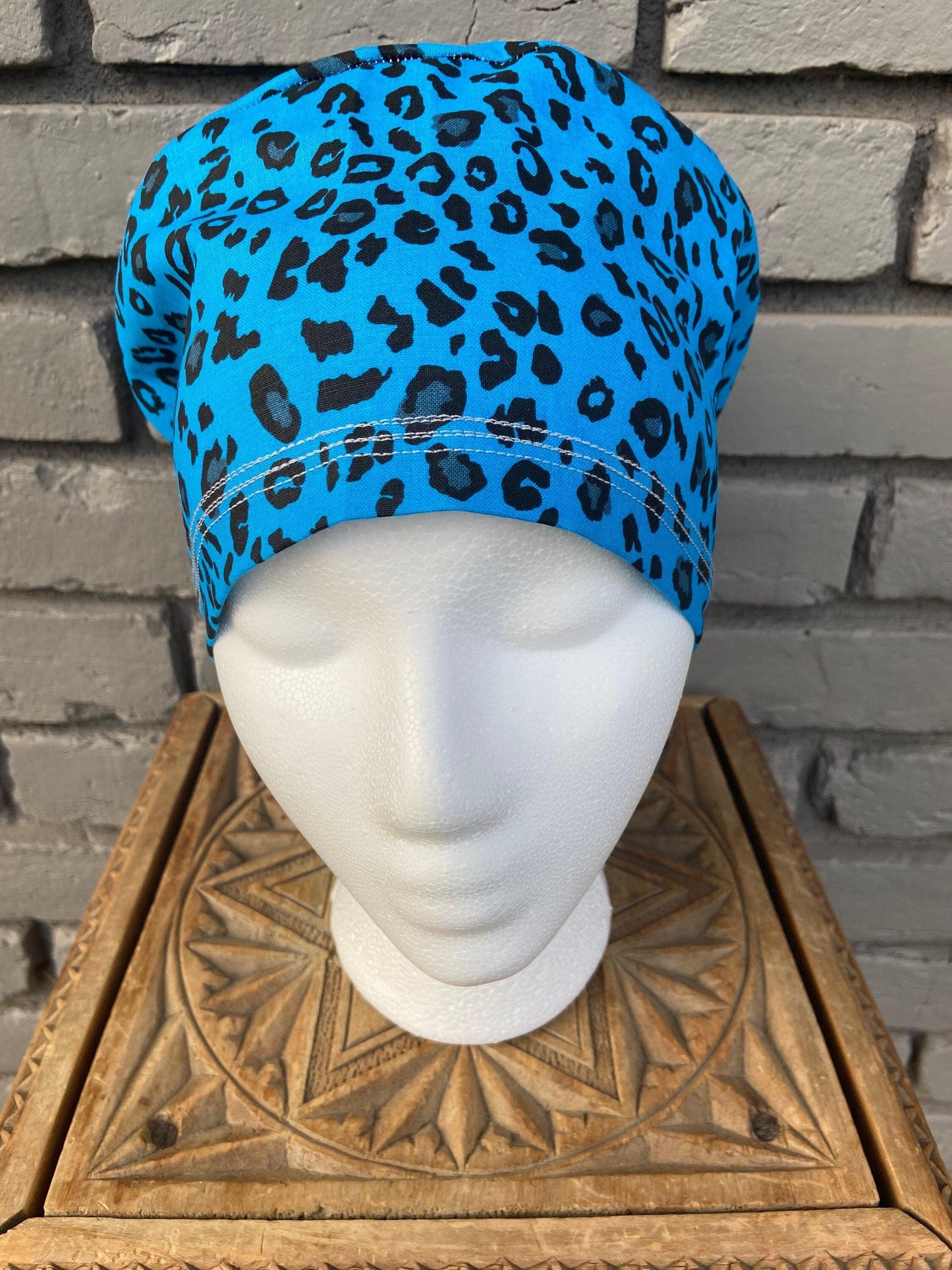 Blue Cheetah Scrub Cap | Stitchy Witch Co. - StitchyWitch 