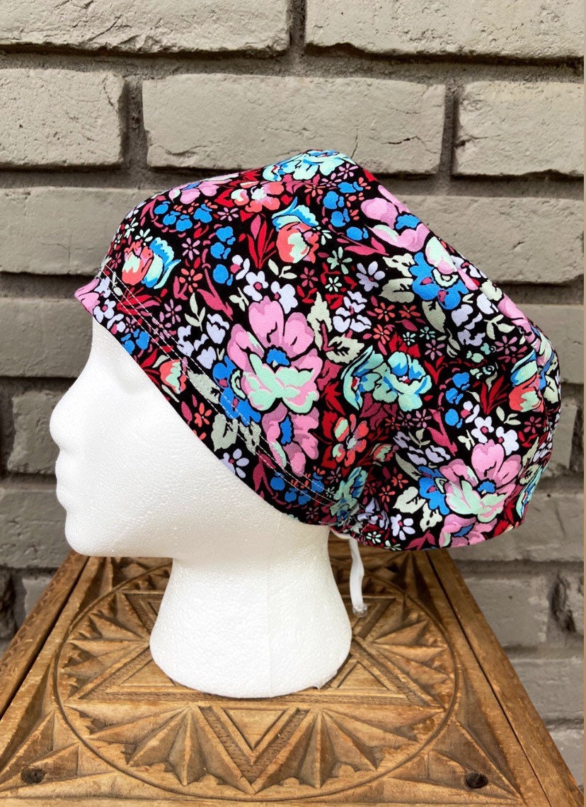 Neon Floral Scrub Cap | Stitchy Witch Co. - StitchyWitch 