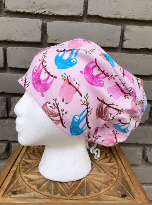 Pink Sloth Scrub Cap | Stitchy Witch Co. - StitchyWitch 