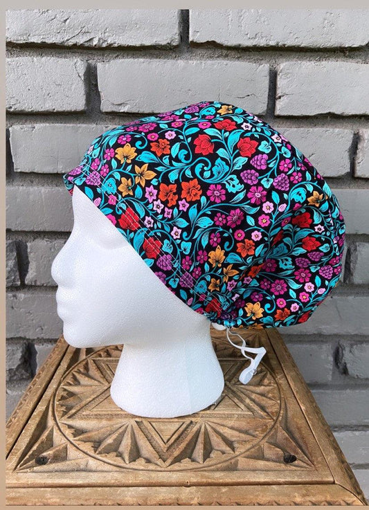 Bright Floral Scrub Cap | Stitchy Witch Co. - StitchyWitch 