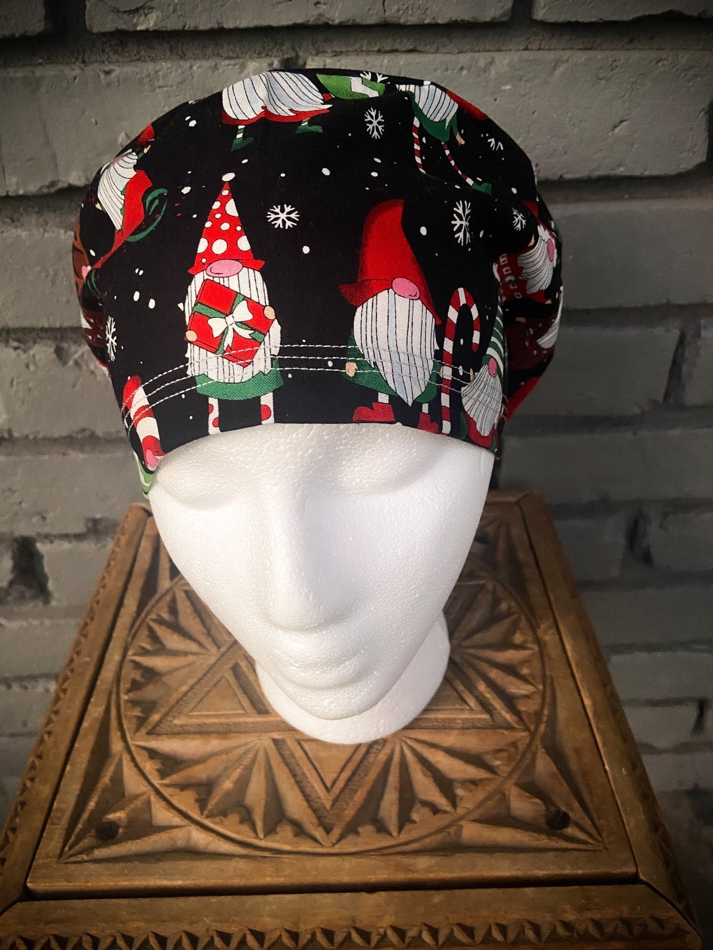 Christmas Gnome Scrub Hat | Stitchy Witch Co. - StitchyWitch 