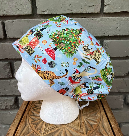 Christmas Kitty Scrub Cap | Stitchy Witch Co.