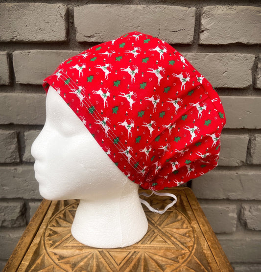 Christmas Reindeer Scrub Hat | Stitchy Witch Co.