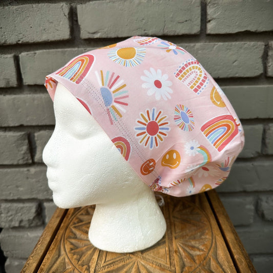 Retro Rainbow Scrub Cap | Stitchy Witch Co.