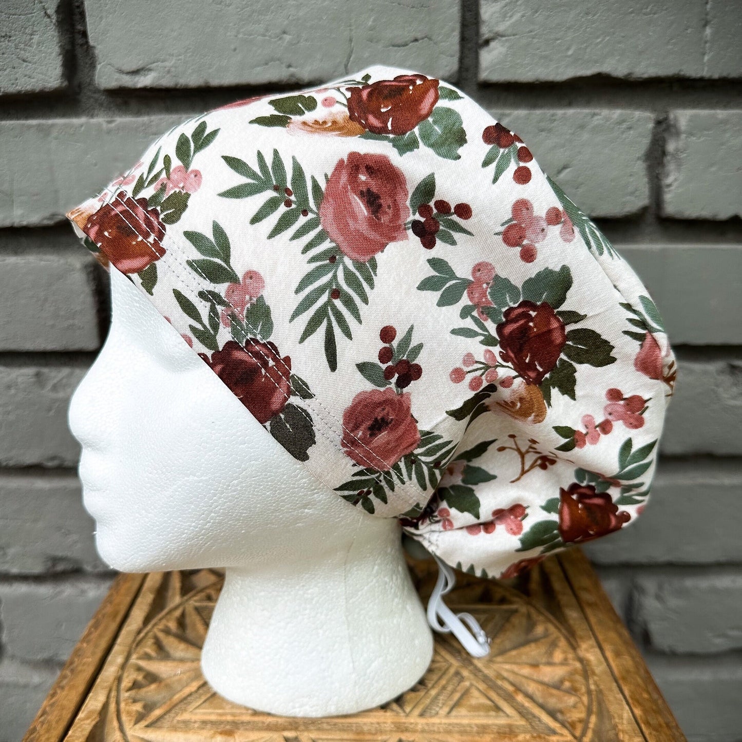 Fall Rose Scrub Cap | Stitchy Witch Co.