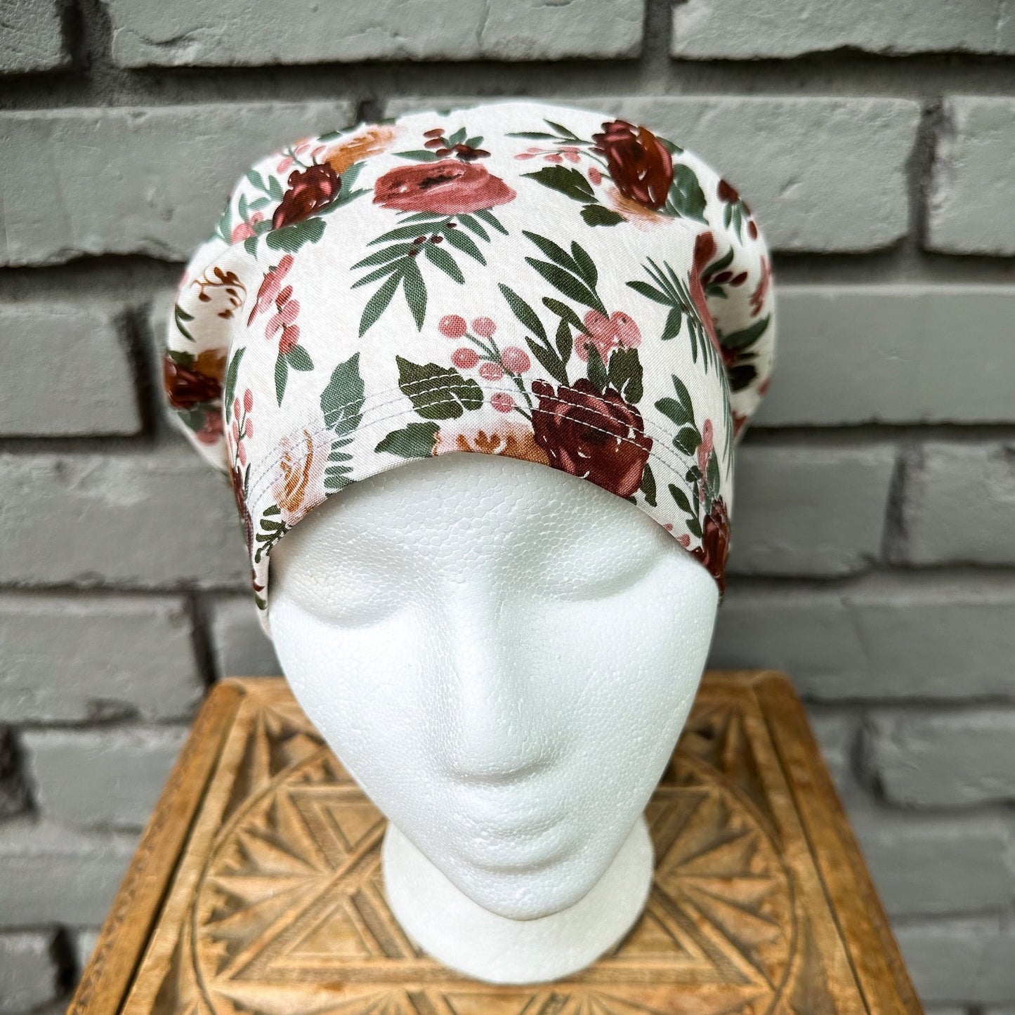 Fall Rose Scrub Cap | Stitchy Witch Co.